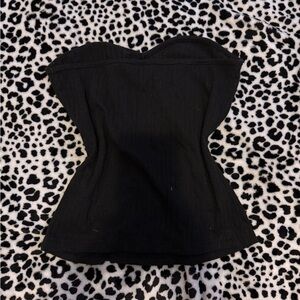 Chic Black Strapless Women's Blouse
